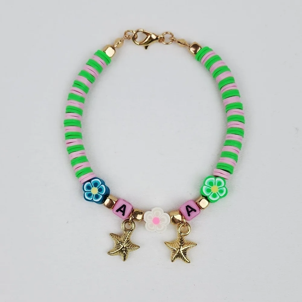 Handmade Flower Letter A Bracelet